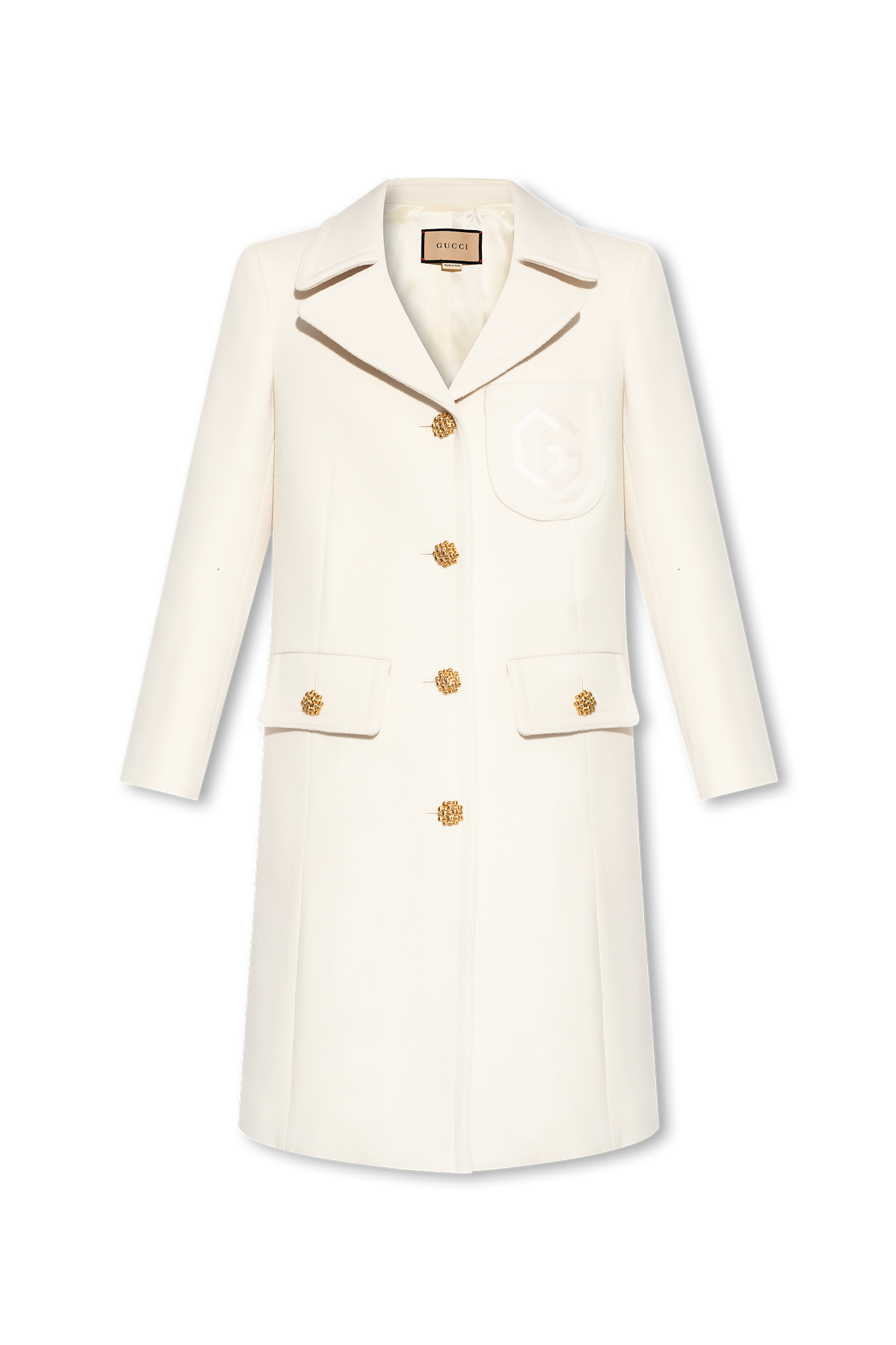 Gucci white wool on sale coat